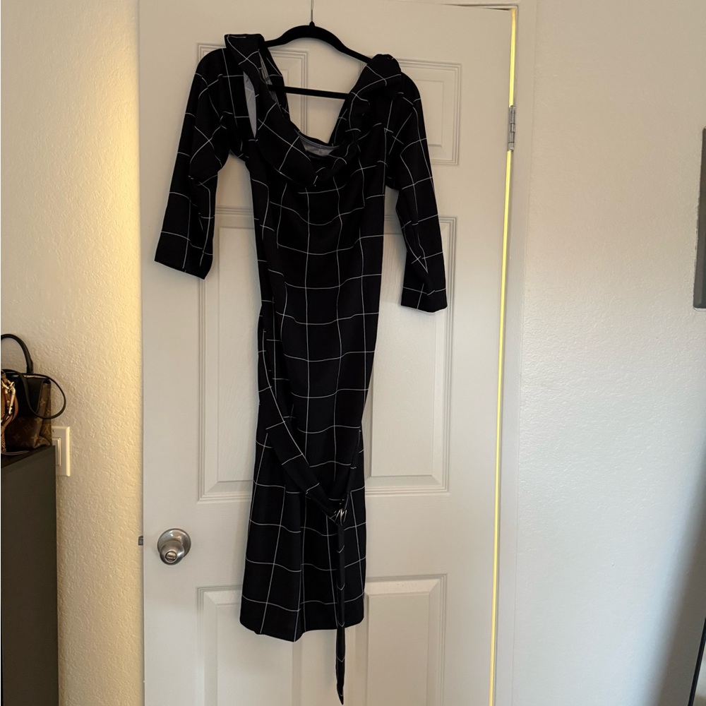 ASHLEY STEWART WINDOWPANE DRESS